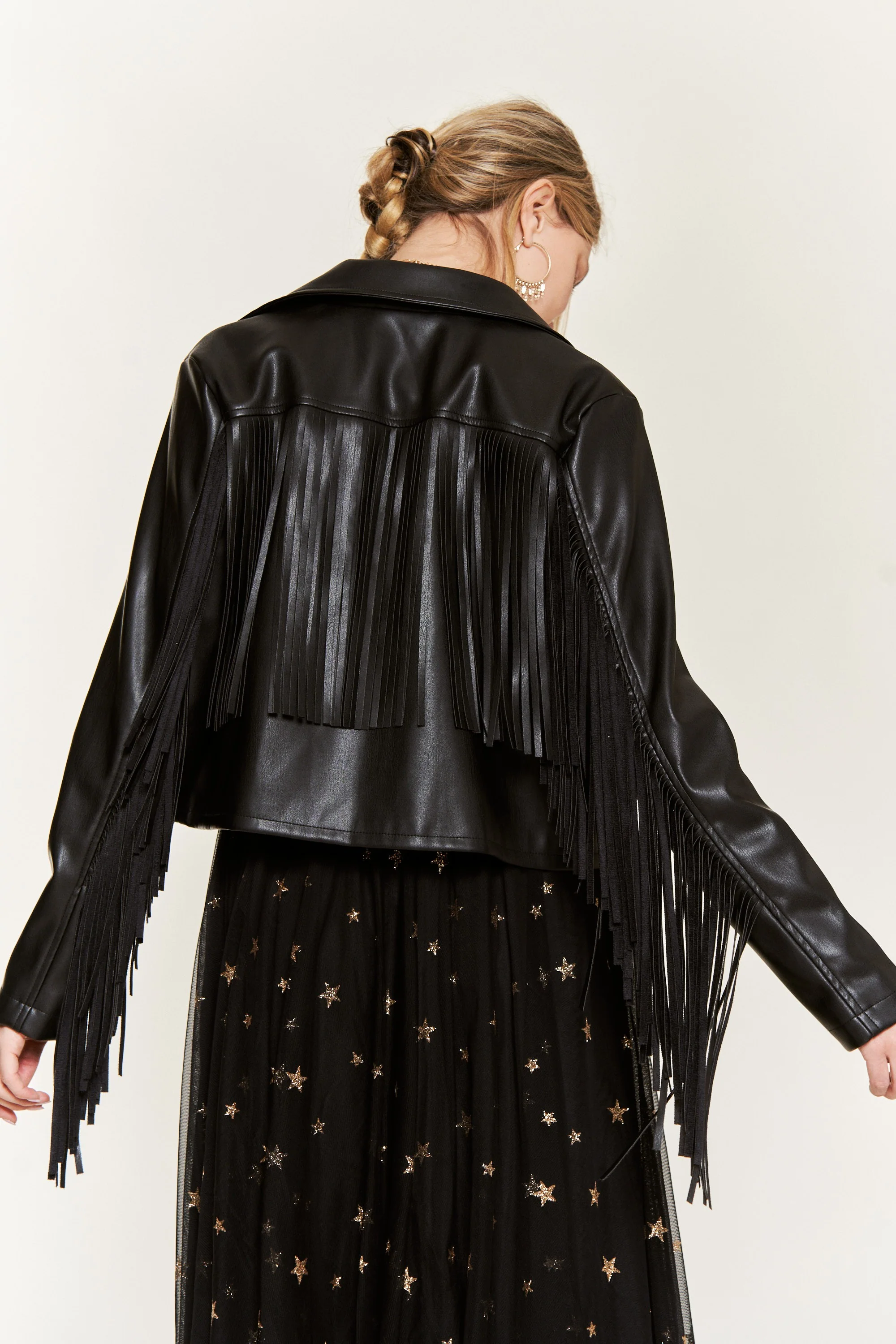 NOVA FAUX LEATHER FRINGE JACKET - Image 4