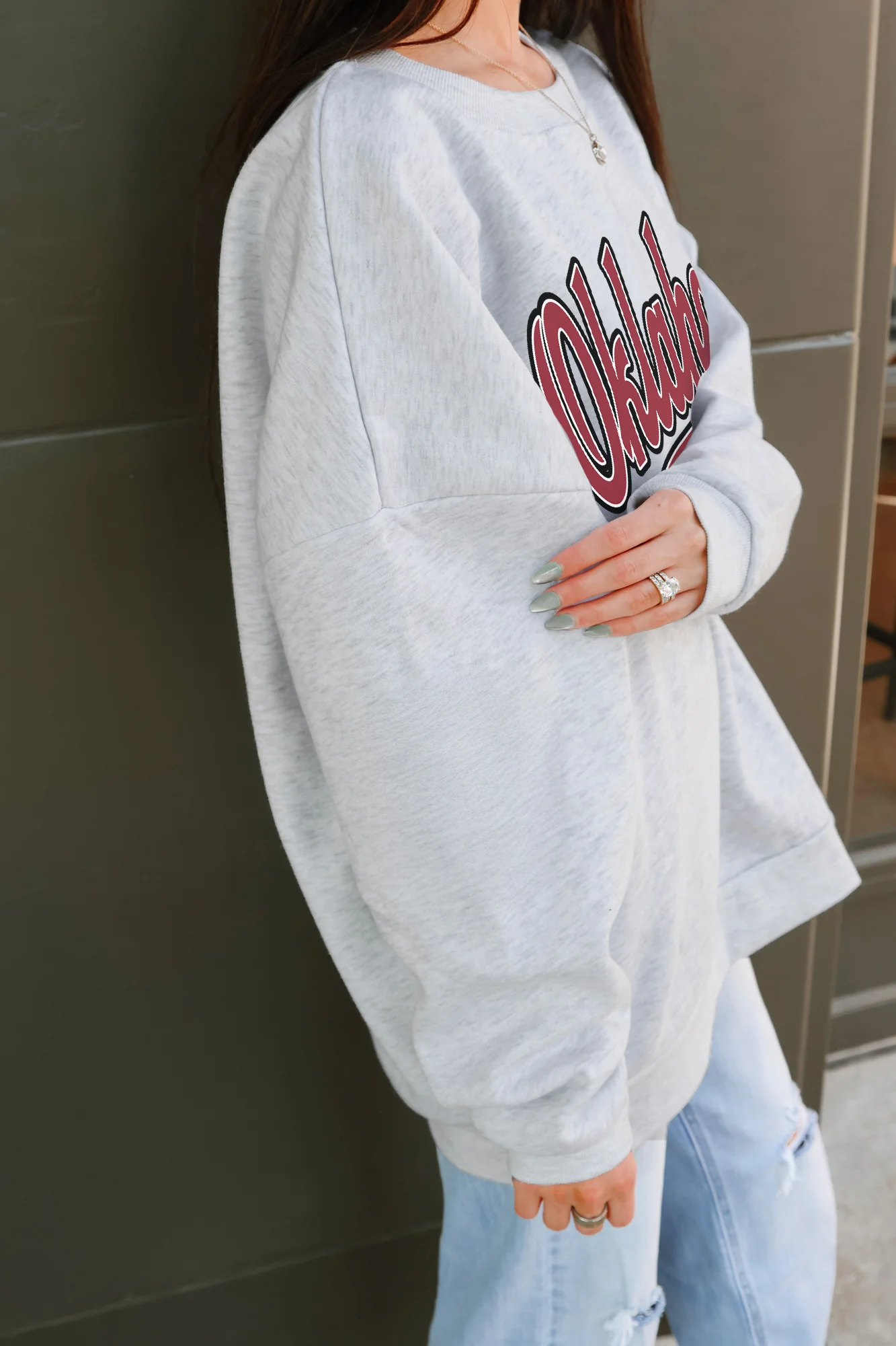 OKLAHOMA SOONERS CLASSIC WIN PREMIUM FLEECE CREWNECK PULLOVER - Image 4