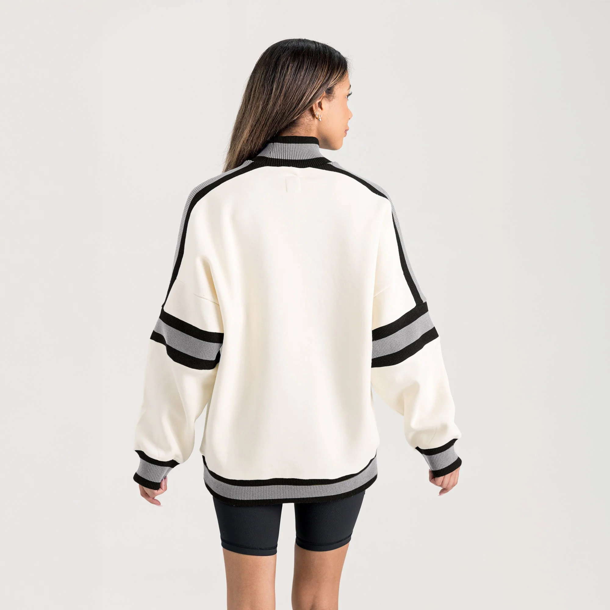 OKLAHOMA SOONERS VIVID MOTION COLORBLOCK TURTLENECK PULLOVER IN BLACK/SILVER - Image 6