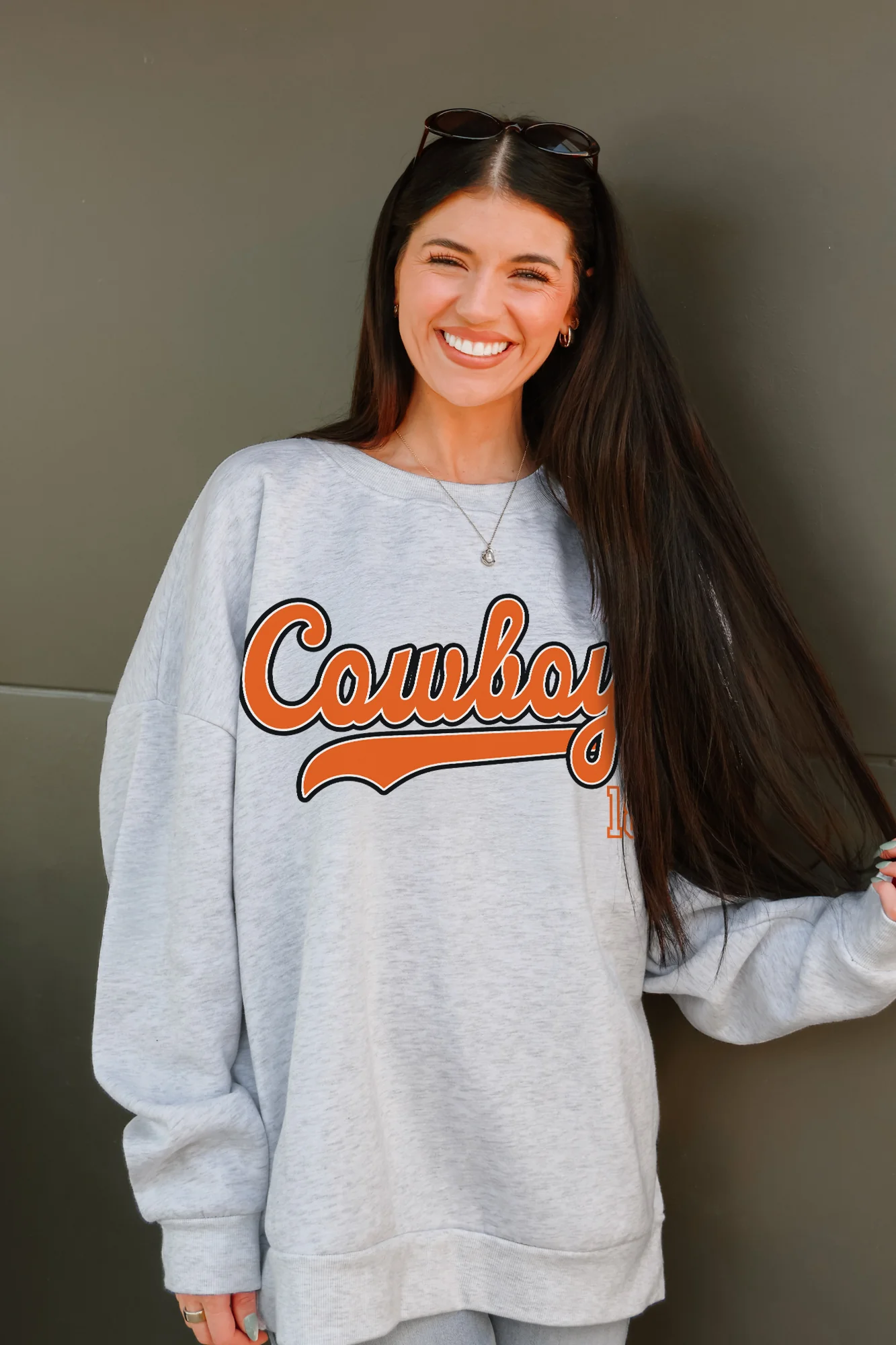 OKLAHOMA STATE COWBOYS CLASSIC WIN PREMIUM FLEECE CREWNECK PULLOVER - Image 3