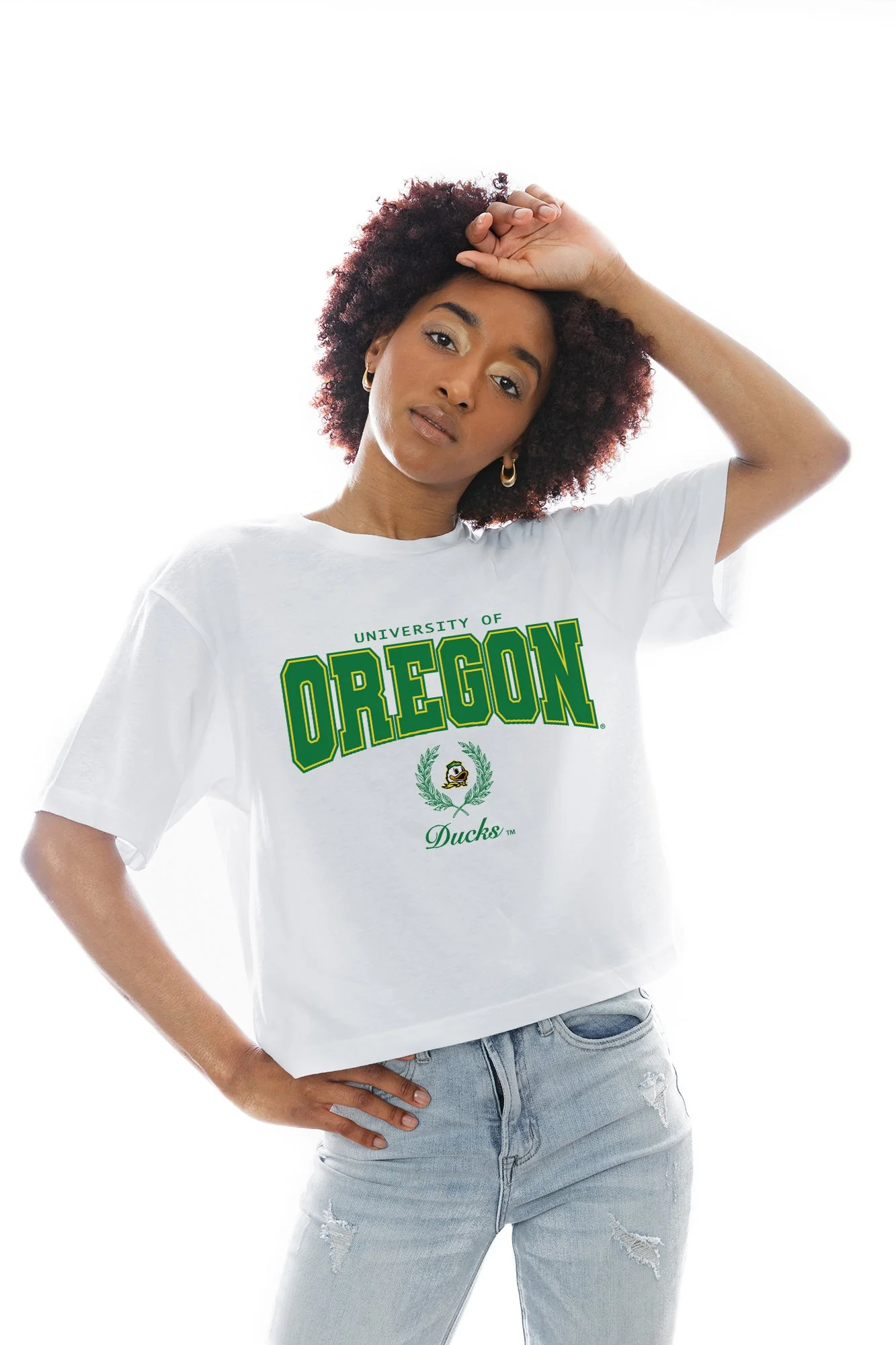 OREGON DUCKS EASY WIN BOXY FIT CROP TEE - Image 3