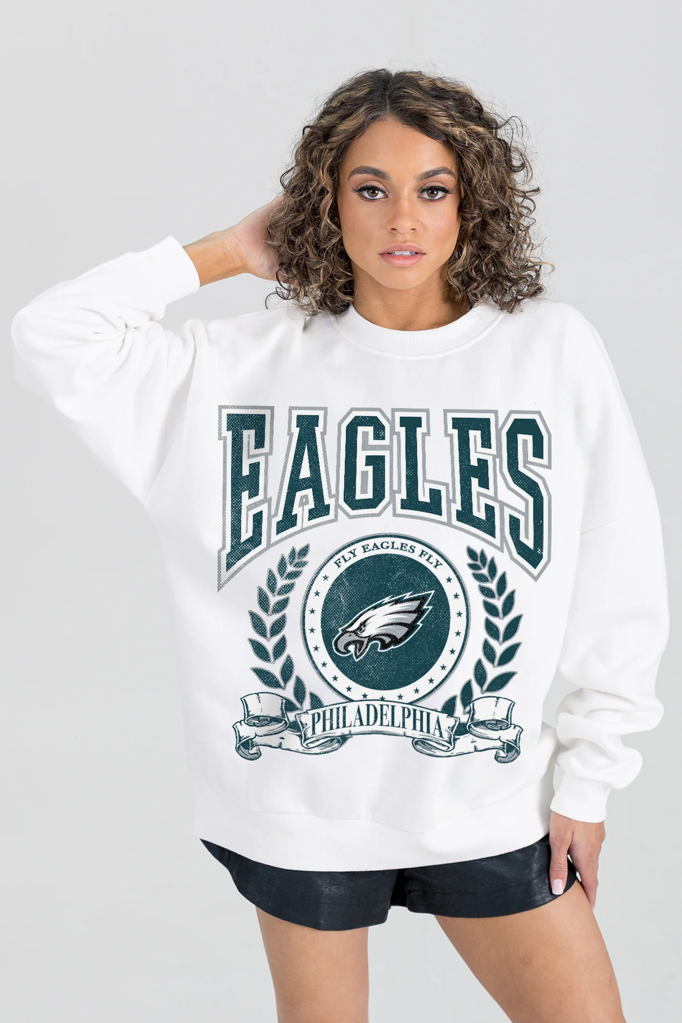 PHILADELPHIA EAGLES STAY COOL PREMIUM FLEECE CREWNECK PULLOVER - Image 3