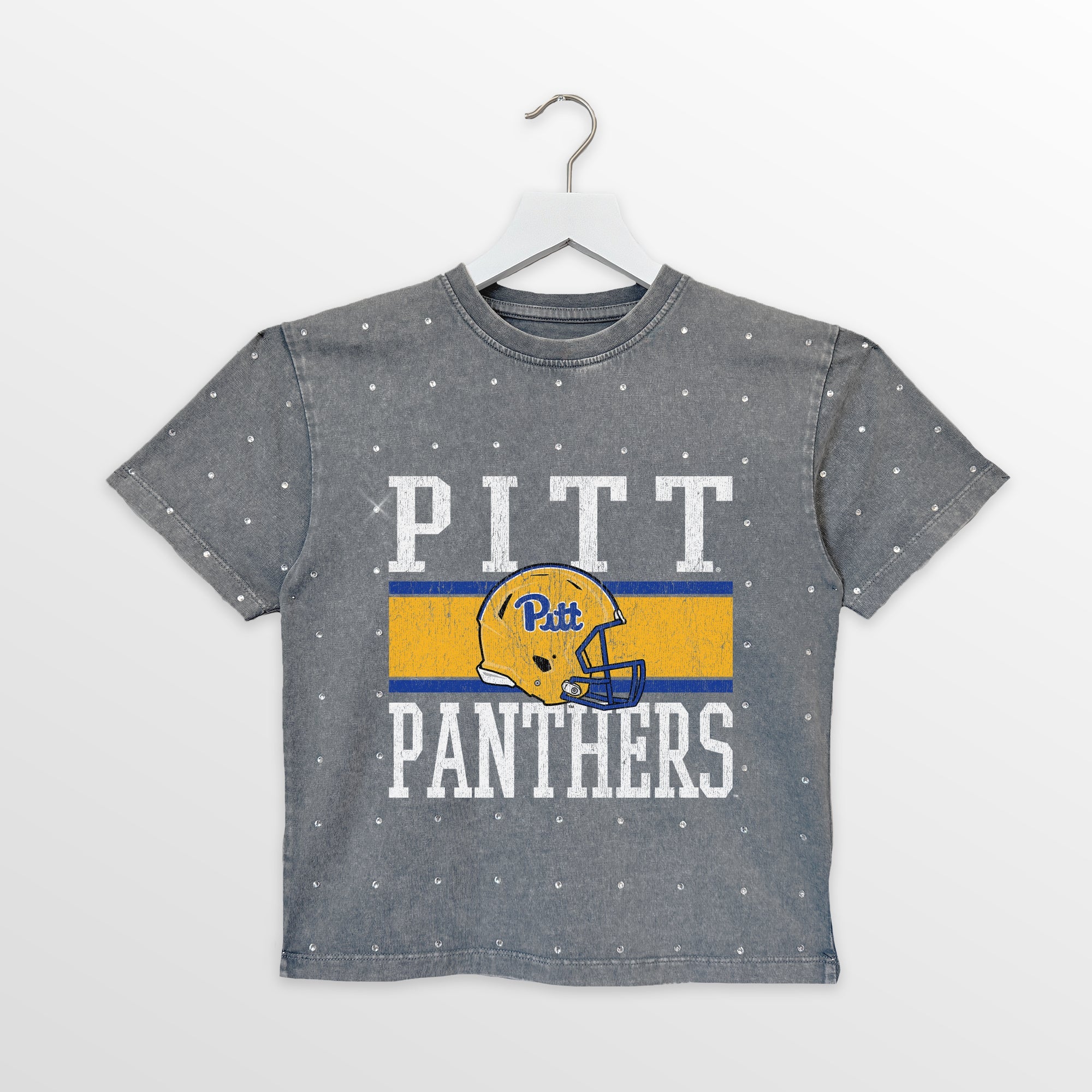PITTSBURGH PANTHERS ON THE BALL KIDS MINI RHINESTONE OVERSIZED TEE - Image 4