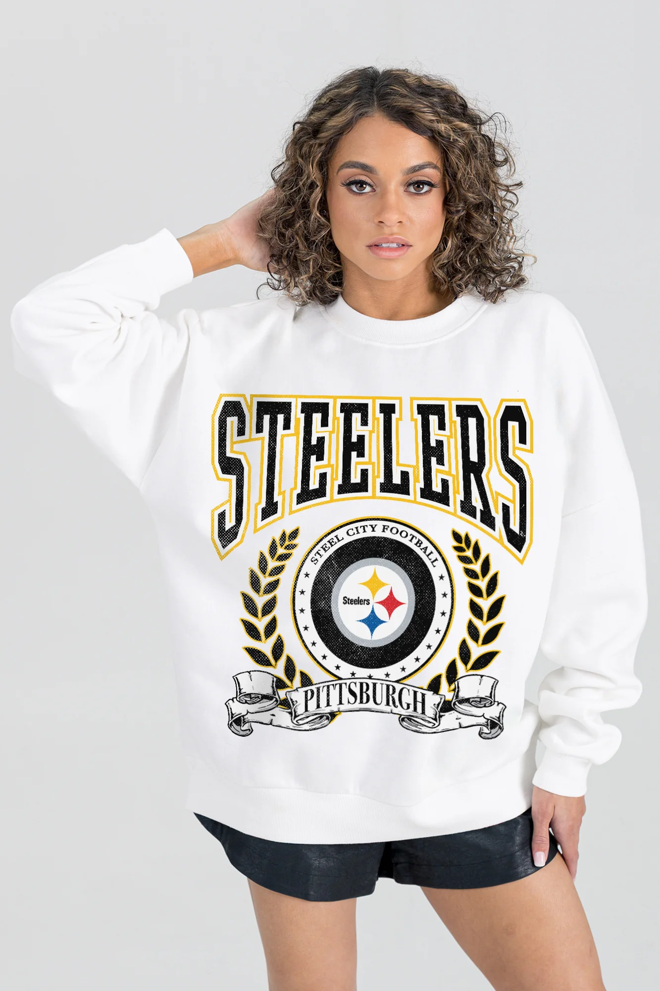 PITTSBURGH STEELERS STAY COOL PREMIUM FLEECE CREWNECK PULLOVER - Image 3