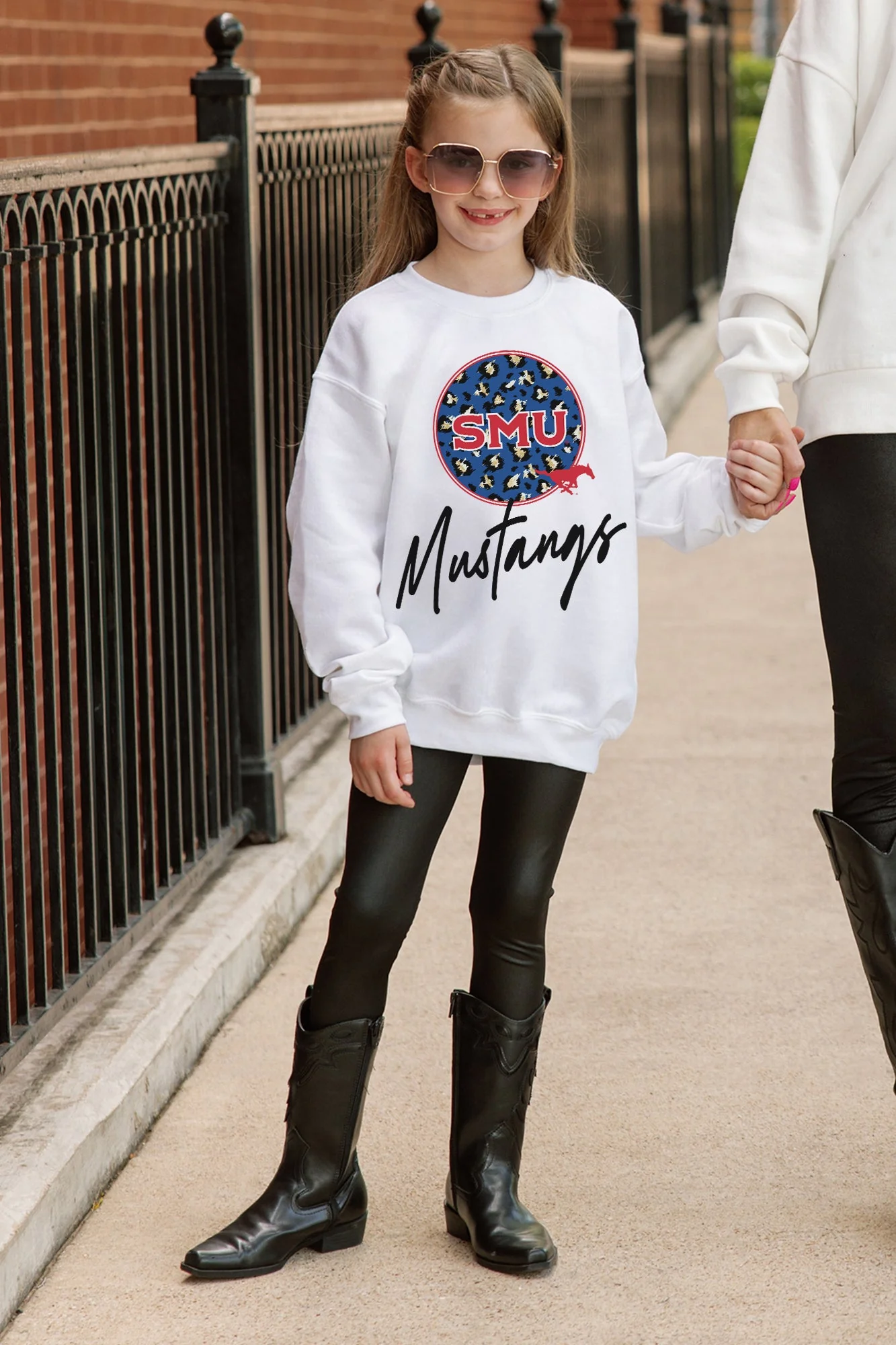 SMU MUSTANGS WILD BREAKTHROUGH YOUTH PREMIUM FLEECE SWEATSHIRT - Image 3