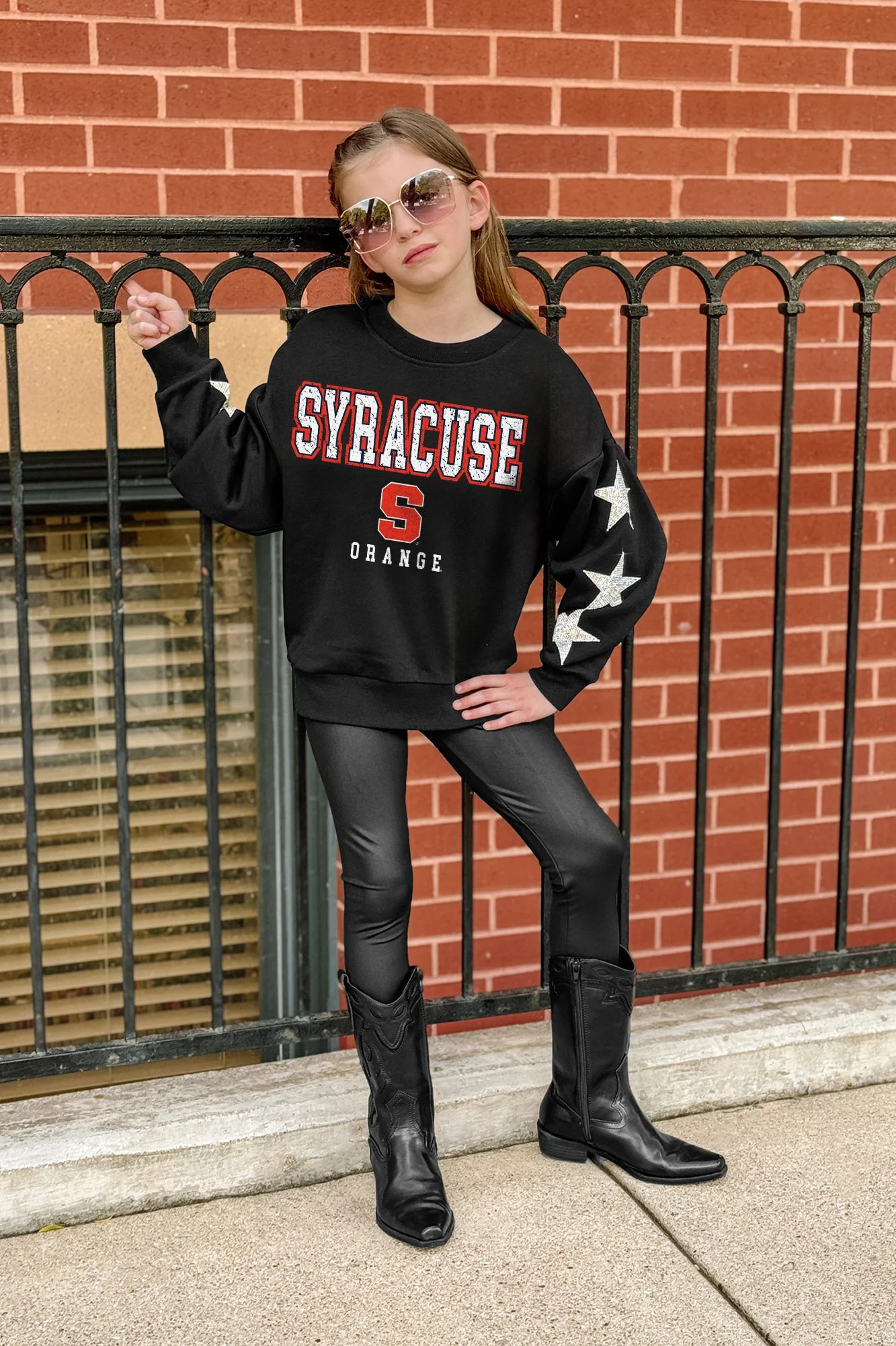 SYRACUSE ORANGE VELOCITY KIDS STAR SLEEVE CREWNECK PULLOVER - Image 3