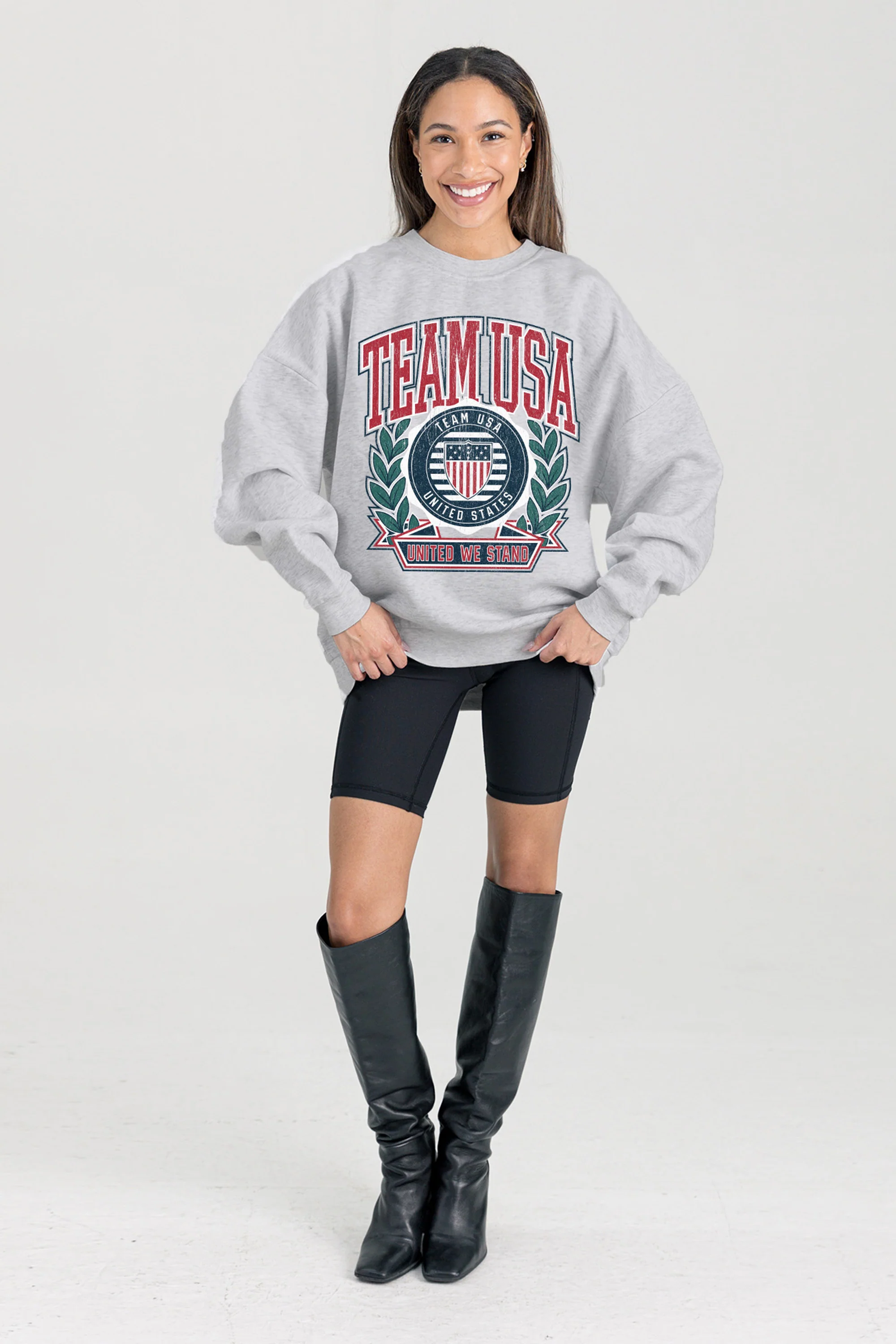 TEAM USA AMERICAN HERITAGE PREMIUM FLEECE DROP SHOULDER CREWNECK PULLOVER - Image 3