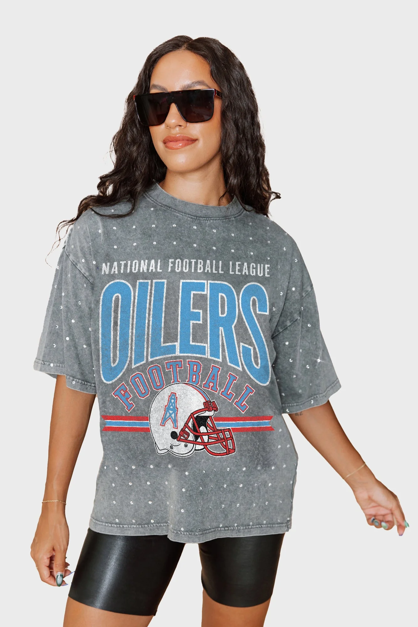 TENNESSEE TITANS PRIME SHINE MINI RHINESTONE SHORT SLEEVE CLASSIC TEE BY RANDI MAHOMES
