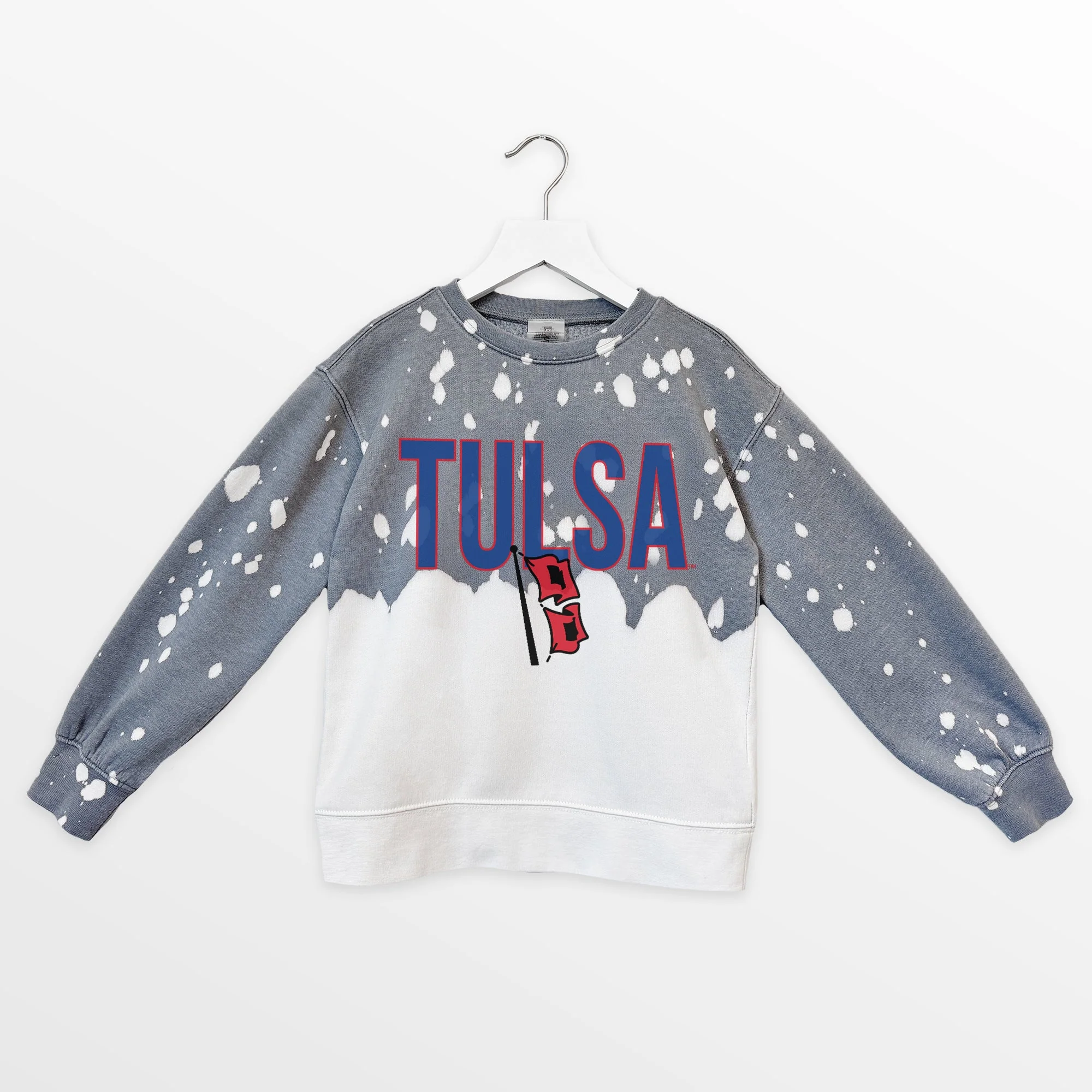 TULSA GOLDEN HURRICANE CASUAL FAN KIDS FADED WASH CREWNECK PULLOVER - Image 7