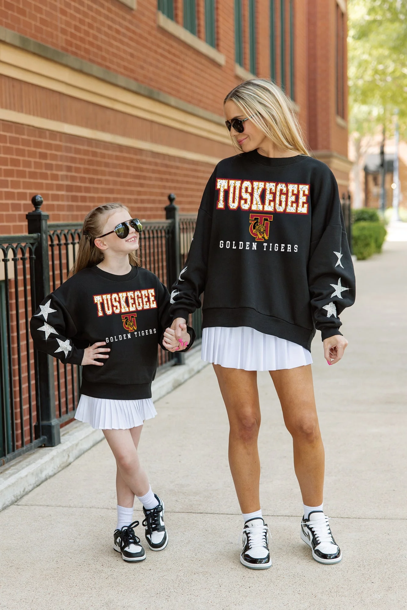 TUSKEGEE GOLDEN TIGERS VELOCITY KIDS STAR SLEEVE CREWNECK PULLOVER - Image 4