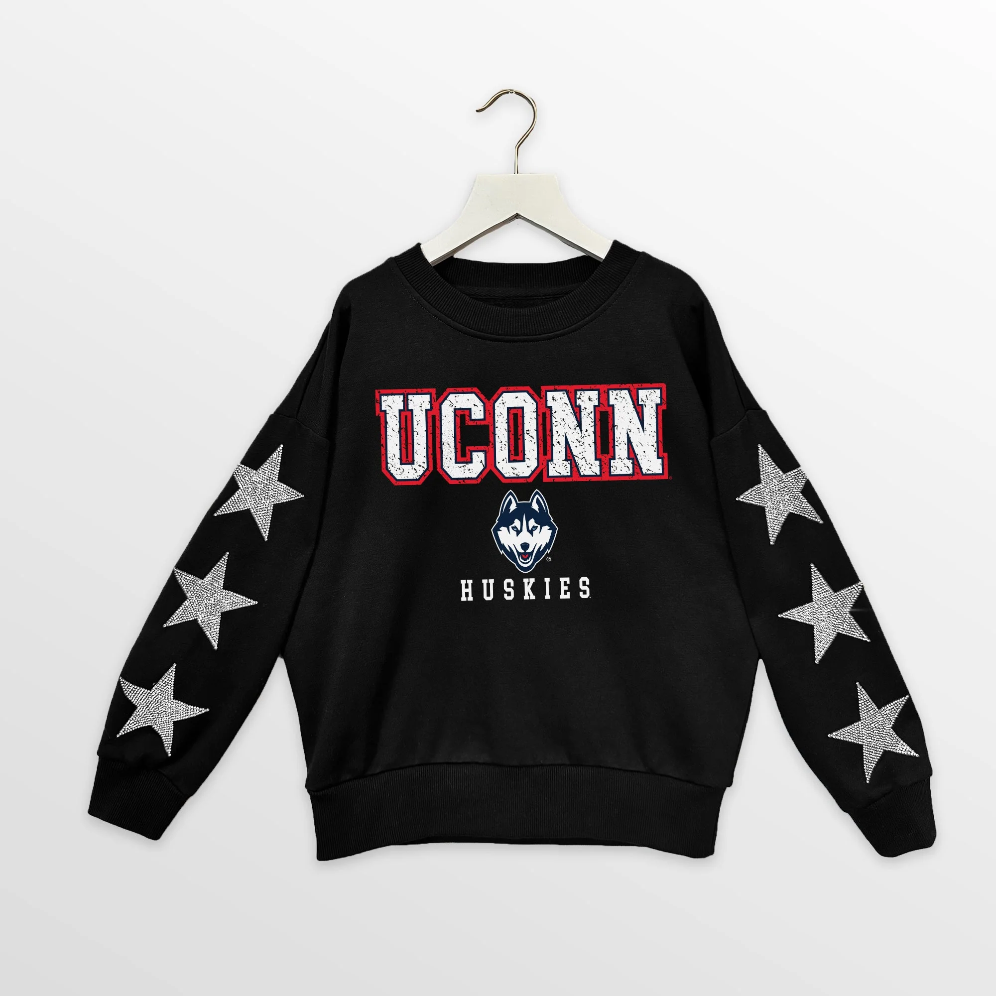 UCONN HUSKIES VELOCITY KIDS STAR SLEEVE CREWNECK PULLOVER - Image 7