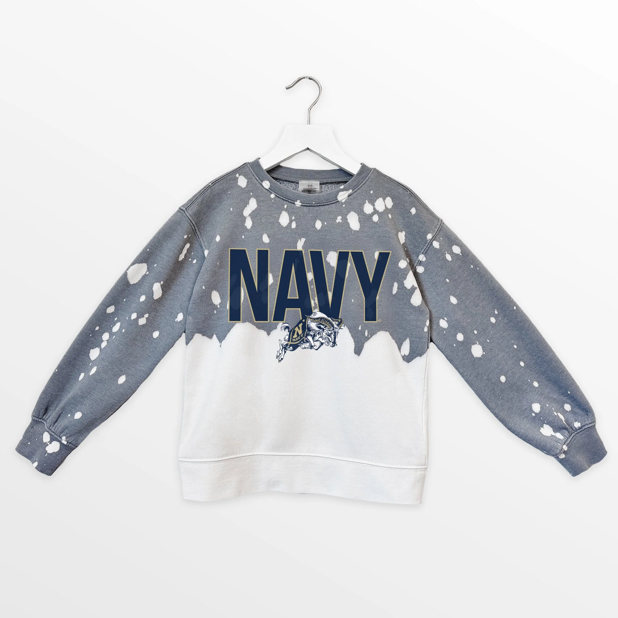 US NAVY MIDSHIPMEN CASUAL FAN KIDS FADED WASH CREWNECK PULLOVER - Image 7