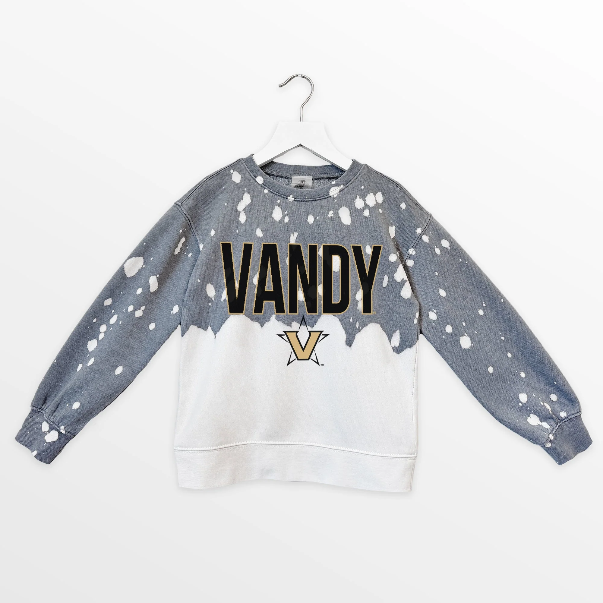 VANDERBILT COMMODORES CASUAL FAN KIDS FADED WASH CREWNECK PULLOVER - Image 7