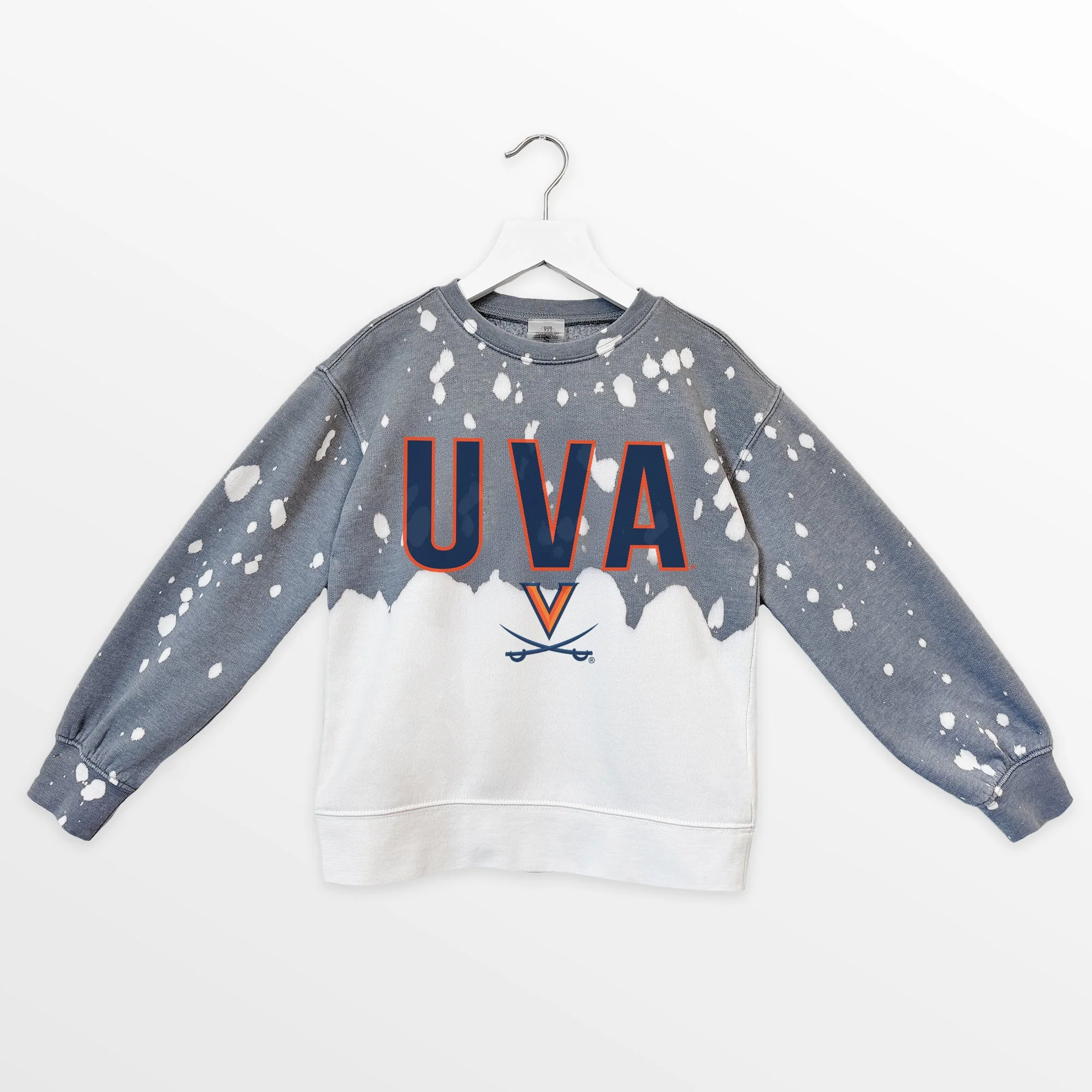 VIRGINIA CAVALIERS CASUAL FAN KIDS FADED WASH CREWNECK PULLOVER - Image 7