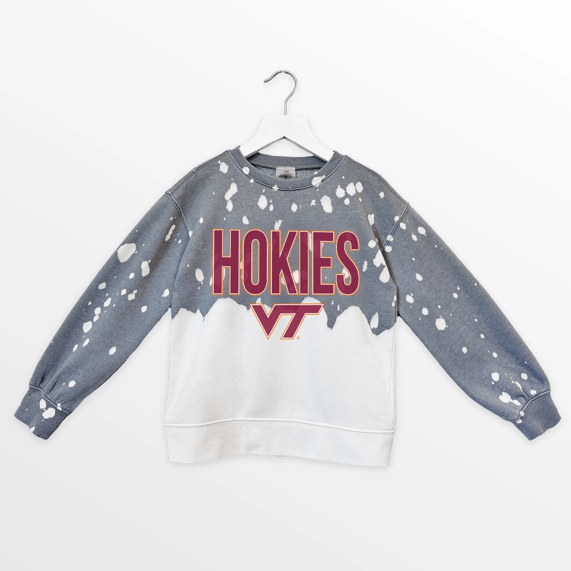 VIRGINIA TECH HOKIES CASUAL FAN KIDS FADED WASH CREWNECK PULLOVER - Image 7