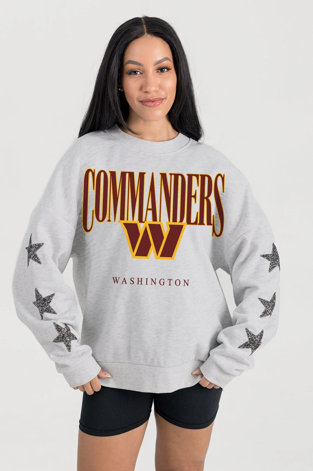 WASHINGTON COMMANDERS BOLD PLAY STAR EMBELLISHED CREW SWEATSHIRT BY RANDI MAHOMES - Image 3