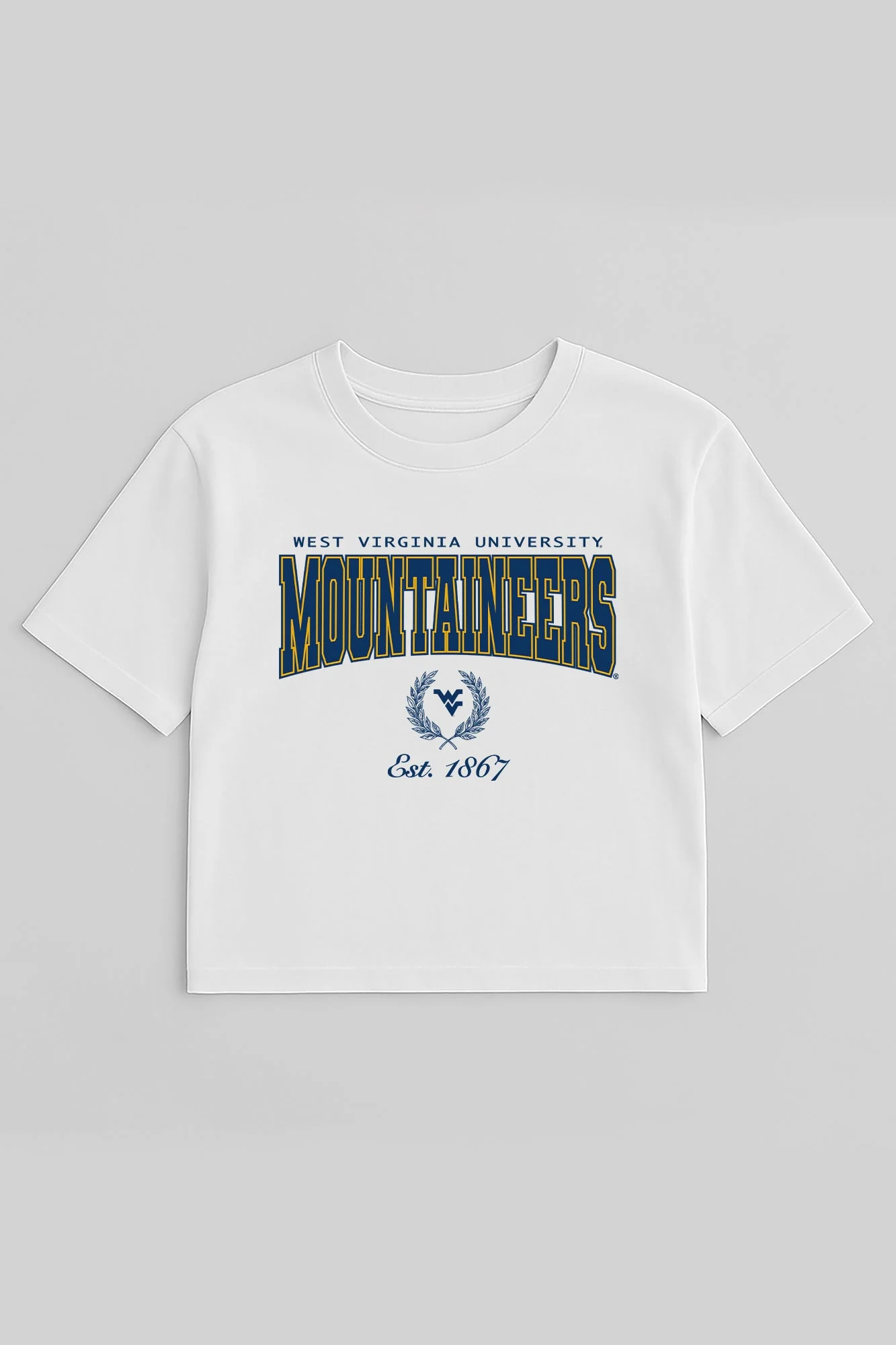 WEST VIRGINIA MOUNTAINEERS EASY WIN BOXY FIT CROP TEE - Image 5