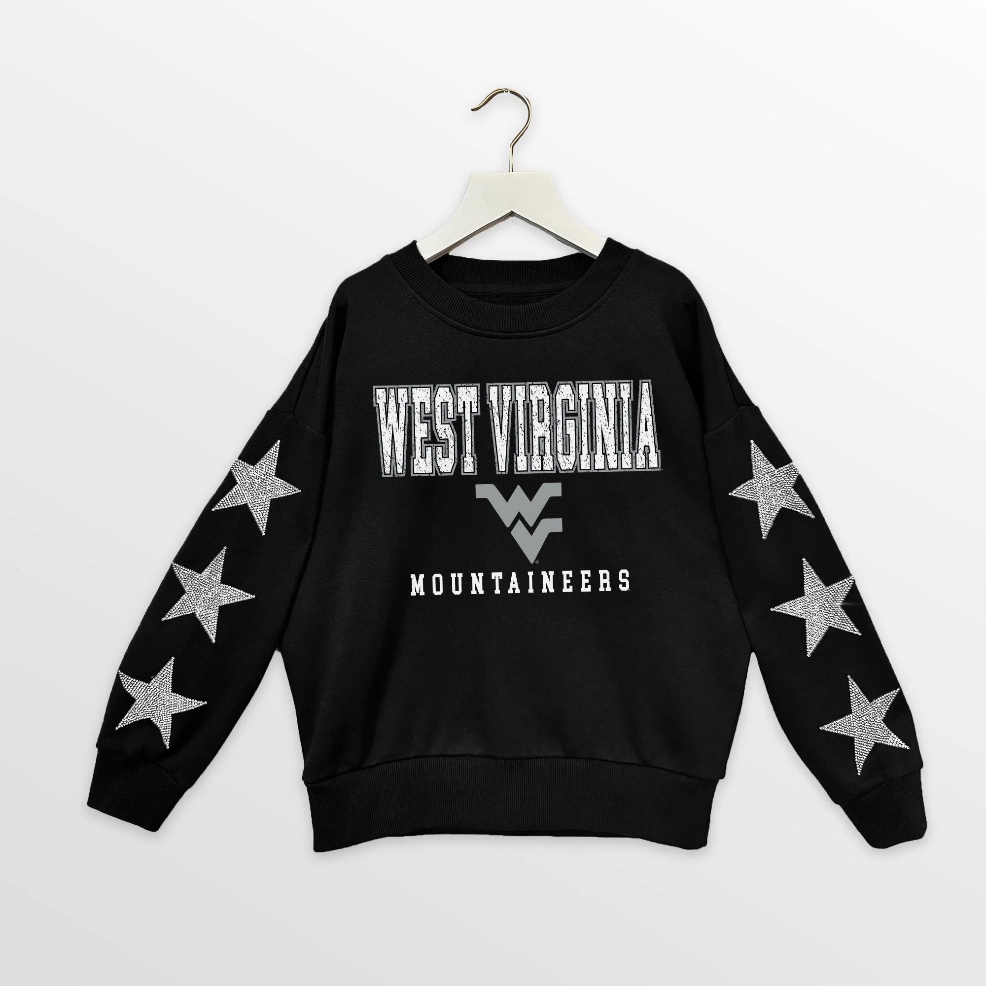 WEST VIRGINIA MOUNTAINEERS VELOCITY KIDS STAR SLEEVE CREWNECK PULLOVER - Image 7